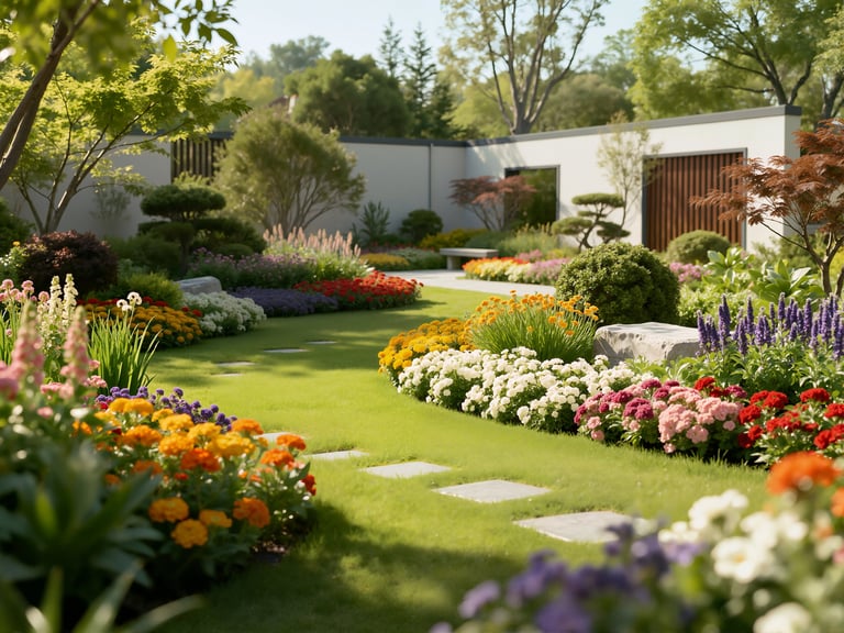Giardinaggio autunnale con piantumazione